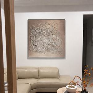 Arte Decorativo de Pintura al Óleo Minimalista de Lujo en Tono Neutro, Decoración de Interiores para el Hogar, Arte Mural Texturizado 3D Hecho a Mano - Product Image 5