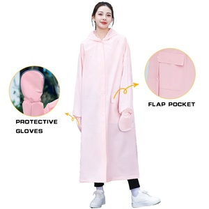 Imperméable en EVA pour adultes avec capuche à double bord détachable, poignets élastiques et gants intégrés - Randonnée, portable et tendance, unisexe - Product Image 4