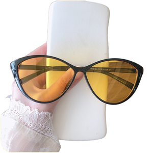 2025 Cat Eye Full Rim Metal Sunglasses for Eyeglasses UV400 Protection Comfortable White Large <b>Face</b> Thin Spicy Girl Vintage - Product Image 1