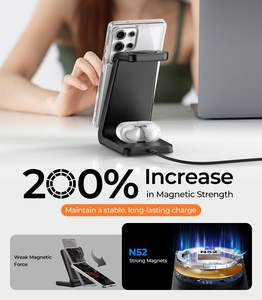 Personalización 15W 3 en 1 Soporte de <span class=keywords><strong>carga</strong></span> rápida inalámbrica Estación de <span class=keywords><strong>carga</strong></span> inalámbrica magnética para iPhone - Product Image 2