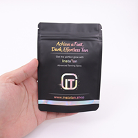Emballage holographique personnalisé, pochette autoportante mate avec vernis sélectif UV, emballage haute barrière, sac de luxe biodégradable à fermeture éclair, directement de l'usine