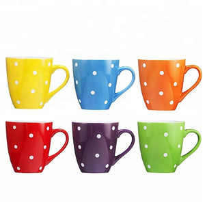 300ml mejor venta personalizada de café tazas de cerámica con patrón de punto - Product Image 1