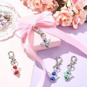 OEM Factory Birthstone Angel Keychain Personalized Guardian Angel Keyring Custom Logo Wedding Favor Baptism <b>Memorial</b> <b>Gift</b> - Product Image 6
