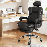 Fauteuil de bureau de direction ergonomique en cuir moderne avec repose-pieds réglable et rétractable – Vente en gros