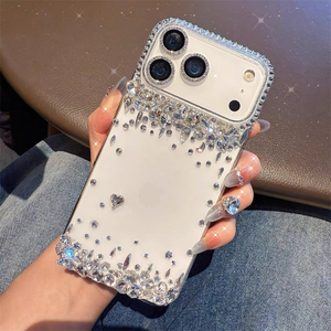 เคสโทรศัพท์ iPhone 16 17 Plus สวยงาม ป้องกันอย่างดี ประดับเพชร, เคส iPhone 17 Pro Max คริสตัลรูปหัวใจ ประดับเพชร แบบไฮบริด - Product Image 3