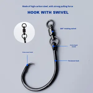 Adelaar Snavel Demon/Zelfmoord Draaibare Haak Hoge Koolstofstalen Cirkel Haak Voor Bas Snapper Rivier En Diepzee Grote Vis Doelwit - Product Image 4