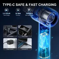 Aspirateur à main multifonctionnel 4-en-1 de haute qualité 12000PA-20000PA 5200mAh pour voiture et maison