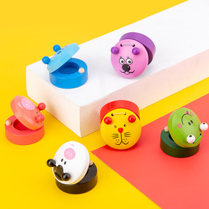Castañuelas de madera coloridas al por mayor con diseño de animales adorables, instrumento de percusión de juguete para la educación musical - Product Image 6