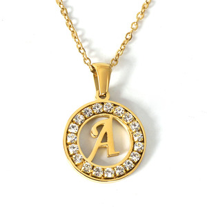 <strong>Jewelry</strong> Making <strong>Supplies</strong> Wholesale Initial English Letter Fashion Initial <strong>Jewelry</strong> Necklace Stainless Steel Necklace - Product Image 1