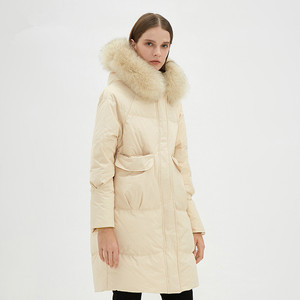 Hiver Satin Anti-Rétrécissement Tissé <span class=keywords><strong>femme</strong></span> Fausse Fourrure Manteaux Blanc Long Vers Le Bas <span class=keywords><strong>Veste</strong></span> <span class=keywords><strong>Femme</strong></span> - Product Image 3
