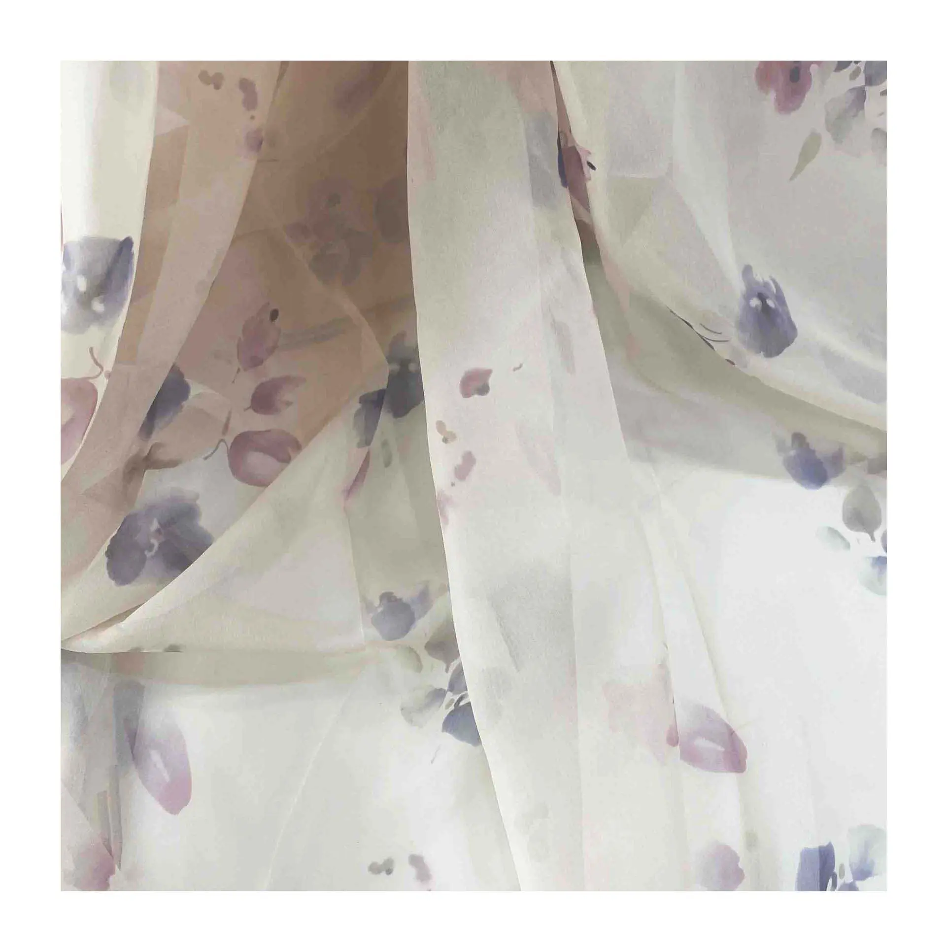 Hot sale 50% polyester 50% cotton eco-friendly chiffon fabric digital printing with beautiful designs