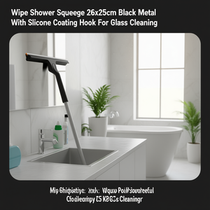 <b>Shower</b> <b>Squeegee</b> with Hook (26x25cm) WIPE Black CP924 ON - Product Image 3