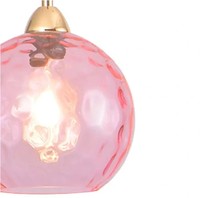 Lámpara de Techo LED Nerium de Marca Española, con Pantalla de Vidrio Rosa, 1 Luz, Montaje en Superficie, para Hogar u Oficina, Base de Hierro con Acabado Dorado, Flexible