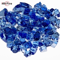 Pierre de verre réfléchissante bleu cobalt pour foyer, pierres de verre pour foyer, remplace la pierre volcanique, verre résistant au feu