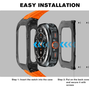 Cinturino sportivo robusto in silicone con custodia compatibile per Samsung Galaxy <span class=keywords><strong>Watch</strong></span> <span class=keywords><strong>Ultra</strong></span> 47mm con cover protettiva trasparente per uomo - Product Image 4