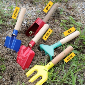 Ensemble de 6 outils de jardinage d'extérieur, mini <span class=keywords><strong>pelle</strong></span> et râteau en métal avec poignées pour la plantation, idéal pour les jeux et l'exploration à la plage - Product Image 1