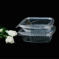 Contenants jetables PTPACK pour produits traiteur avec couvercles à charnière, en plastique PET transparent