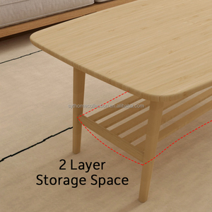 Modern Minimalist 2-Tier Rectangular Storage Coffee <strong>Table</strong> with <strong>Adjustable</strong> <strong>Height</strong> for Home Decor and Living Room Furniture - Product Image 4
