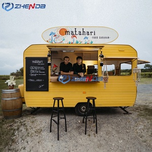 รถขายอาหารเคลื่อนที่สไตล์อเมริกันย้อนยุค ขายกาแฟเย็นและอาหารจานด่วน - Product Image 4