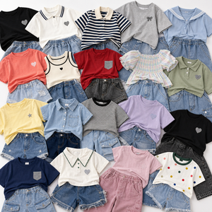 Conjunto de Jeans y Top de Verano para Niños, Ropa de Mezclilla de Dos Piezas para Niños y Niñas, Tallas Variadas, Ropa al por Mayor en Buen Estado - Product Image 2