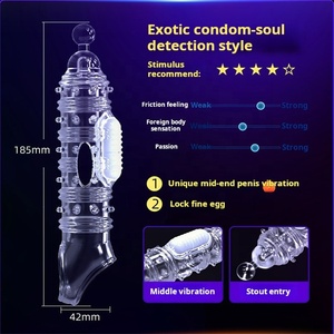 OEM再利用可能な大人用セックストイ バイブレーターコンドーム ディルドバイブレーター ペニスリングスリーブ 男性用増大グッズ - Product Image 6