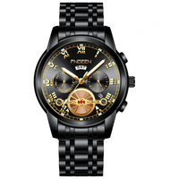 Reloj FNGEEN 4001 de Lujo con Correa de Acero Inoxidable, Deportivo, Ejecutivo, Resistente al Agua, Ligero, Multifunción, Diseño Moderno, Doble Movimiento, Estilo Antiguo