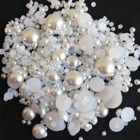 Perles d'imitation de perle demi-rondes en plastique ABS, couleur ivoire, 3mm-8mm, pour la décoration DIY (vente en gros)