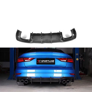 Restyling ชุด Valance ด้านหลังคาร์บอนไฟเบอร์ S3,สำหรับ <span class=keywords><strong>Audi</strong></span> S3 8V <span class=keywords><strong>A3</strong></span> SLINE Sedan 17-18 - Product Image 1