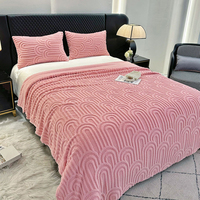Couverture en velours taffetas à bord roulé, couleur unie, luxe léger, taille super king queen, simple couche, douce et polyvalente