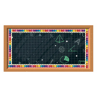Autocollant décoratif mural pour tableau noir, bordure de table, crayons de couleur arc-en-ciel, pour la décoration de la salle de classe et des écoles pour enfants