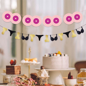 زينة حائط للحفلات لحفلات العزاب، أزياء تنكرية مخصصة بريق القضيب والقلب ملابس داخلية للصدر رايات للحفلات - Product Image 2