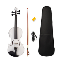 NAOMI Acoustic Violin Set With EQ Installation Solidwood 4/4 Fiddle w/ Brazilwood Bow+Audio Cable+Rosin+Violin Case