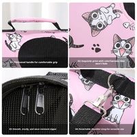 Sac de transport portable respirant en PU imprimé avec fermeture éclair pour chat et chien, sac à bandoulière souple pour voyage en extérieur, accessoires et fournitures pour animaux de compagnie en maille