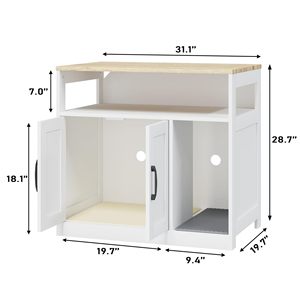 Casa de madera para gatos de interior, para comercio transfronterizo, gabinete pequeño para mascotas, casa para gatos multiusos, valla oculta para caja de arena - Product Image 3