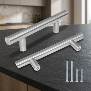 Manijas Modernas de Acero Inoxidable 201/304/316 para Muebles, Garantía de 2 Años, Fácil Instalación para Puertas de Gabinetes de Cocina, Uso en Hoteles - Product Image 3