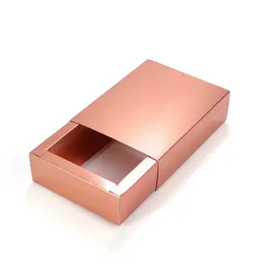 Gül altın ambalaj çekmece tam dantel sentetik örgülü peruk düğümsüz dalga peruk kutusu paket ambalaj hediye kurdelalı kutu peruk için
