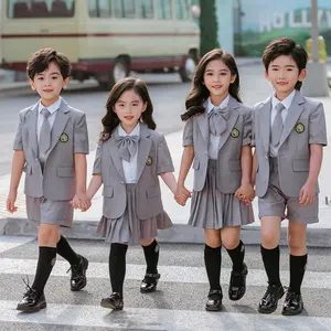 韩国儿童日本校服男生西装西装外套短裙百褶短裤衣服领带套装定制