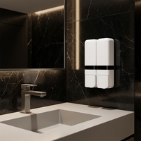Distributeurs muraux doubles de savon liquide et de shampoing, en ABS, capacité 250 ml, design luxueux, pour appartement