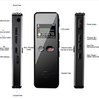 Enregistreur vocal numérique à activation vocale, lecteur MP3, appareil d'enregistrement audio WAV, connecteur Type-C/USB 2.0, matériau plastique