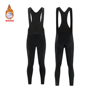 Salopette Lunga da <span class=keywords><strong>Ciclismo</strong></span> Invernale da Uomo Team Nera in Pile Termico <span class=keywords><strong>Pantaloni</strong></span> da MTB e Corsa Outdoor - Product Image 1