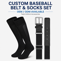 Ensemble ceinture et chaussettes de baseball personnalisables, ceinture d'uniforme d'équipe réglable, chaussettes de baseball hautes jusqu'au genou, OEM ODM Marque privée