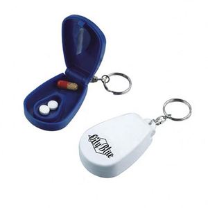Plastic Mini Pill <b>Box</b> Keychain with Cutter Silk Screen Printing Logo Pill Case Travel Storage Advertising Gifts <b>Key</b> <b>Holders</b> - Product Image 4