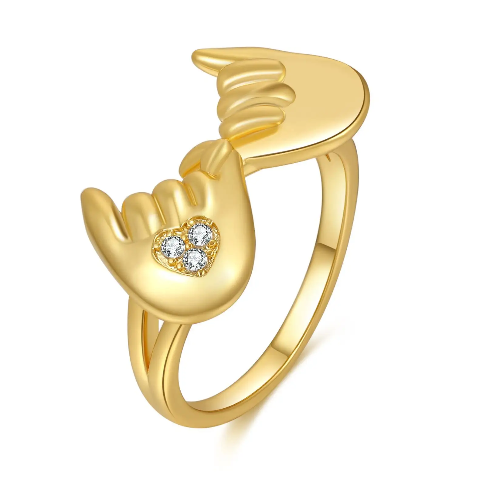 Anel de zircônia banhado a ouro 18K real de alta qualidade para amor, novidade de luxo, 2024