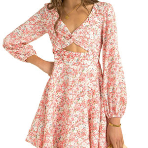 Vestido Casual Elegante Coreano para Mujer, Vestido Corto de Fiesta para Playa, Manga Larga, Cuello en V, Económico - Product Image 1