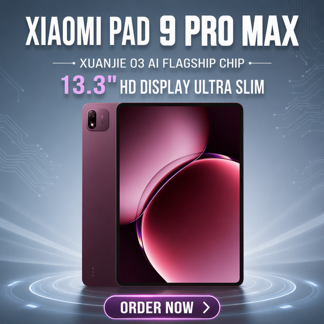 New 2026 Xiaomi Pad 9 Pro Max Tablet with Xuanjie O3 AI Flagship Chip 13.3 Inch HD Display Ultra-Thin Lightweight Long Battery