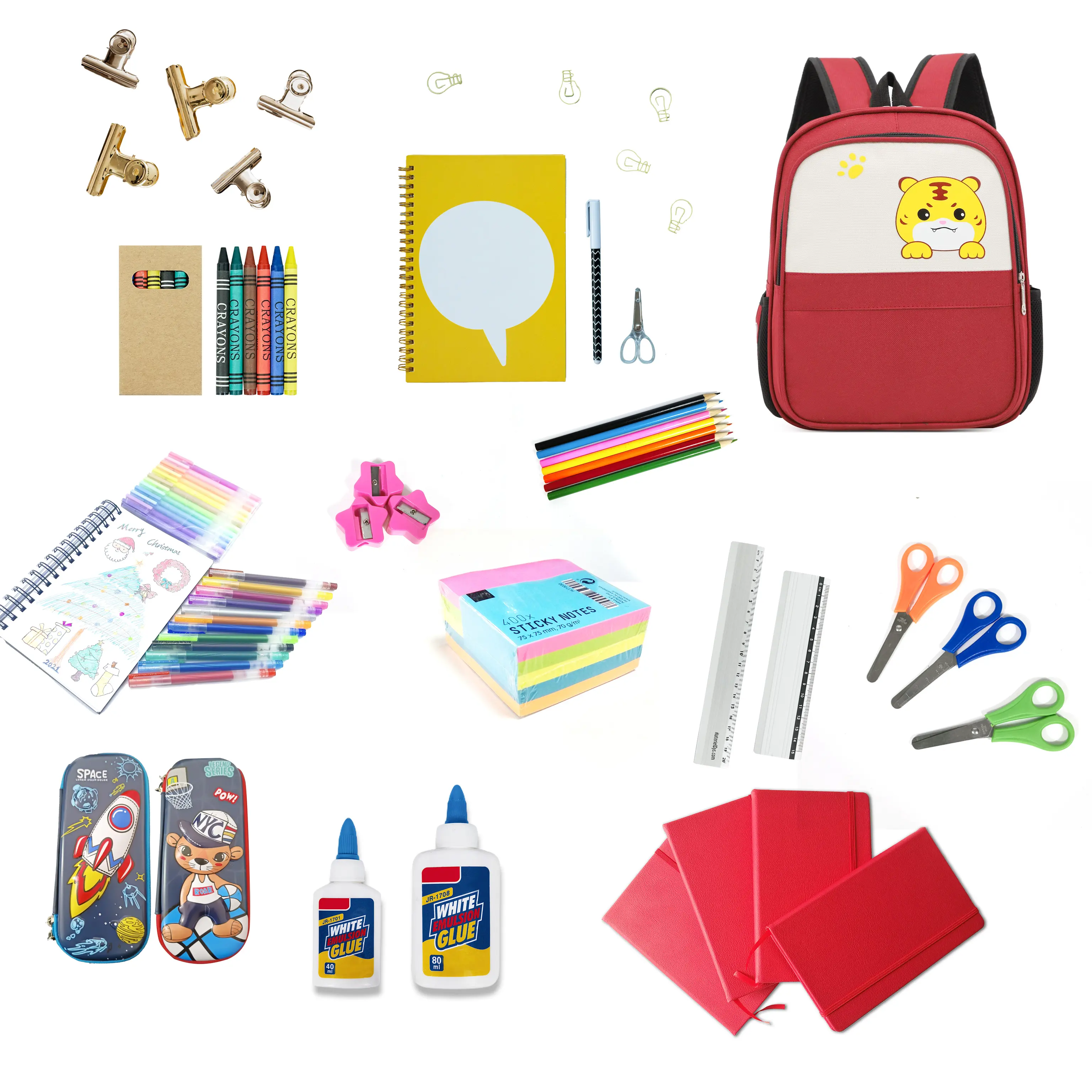 Kit de fournitures scolaires Logo de la rentrée Ensembles d'art personnalisés personnels Ensemble de papeterie mignon pour enfants