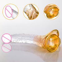 Dildo de TPE de 8 Pulgadas con Potente Ventosa, Impermeable, Ecológico, Colorido, Suave y Realista, Estimulador de Punto G, Juguete Sexual para Mujeres Adultas