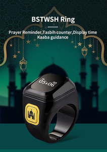 Cincin Tasbih pintar untuk pria wanita, cincin elektronik Digital jari plastik dengan kontrol aplikasi - Product Image 3