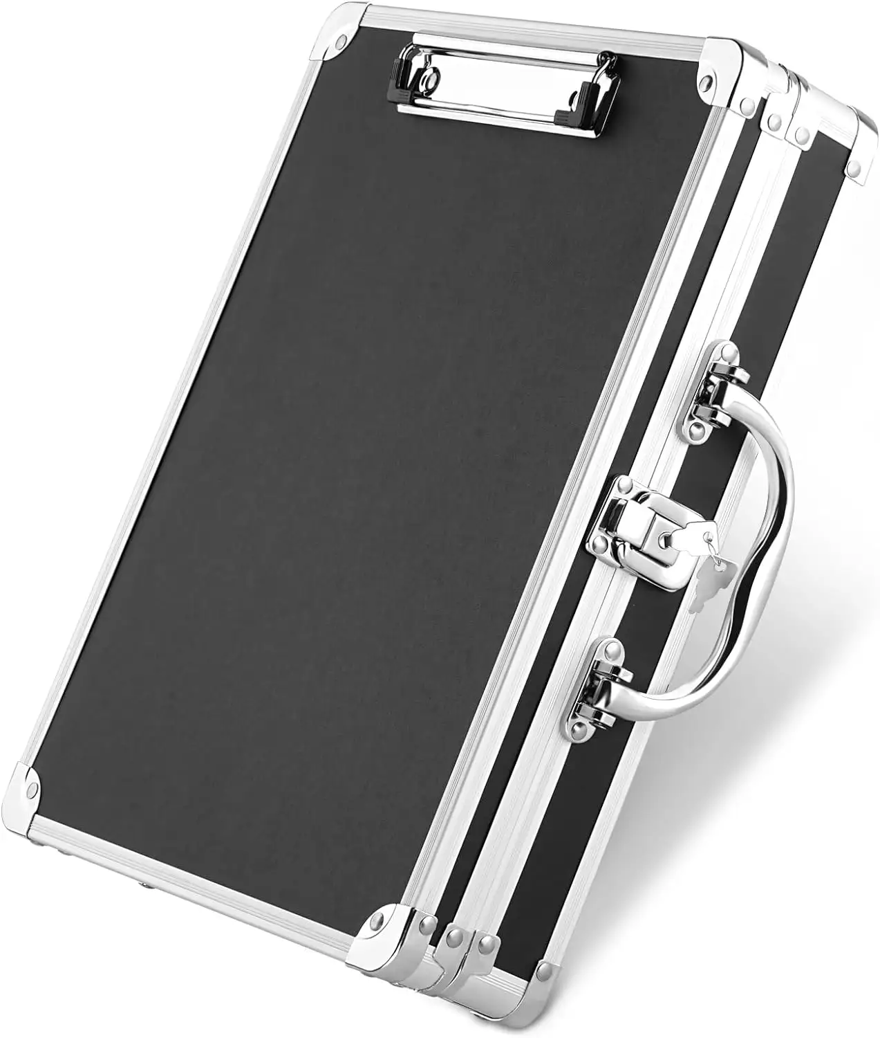 صندوق تخزين لوحة مفاتيح مخصصة حجم A4، لوحة تخزين متينة، حقيبة معدنية بقفل من الألومنيوم مع مقبض