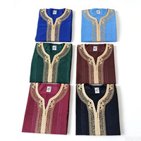 Vestes universitaires pour hommes CCY en gros, style marocain islamique personnalisé, à manches courtes, avec broderie sur la poitrine, fabriquées par le fabricant Kanzu